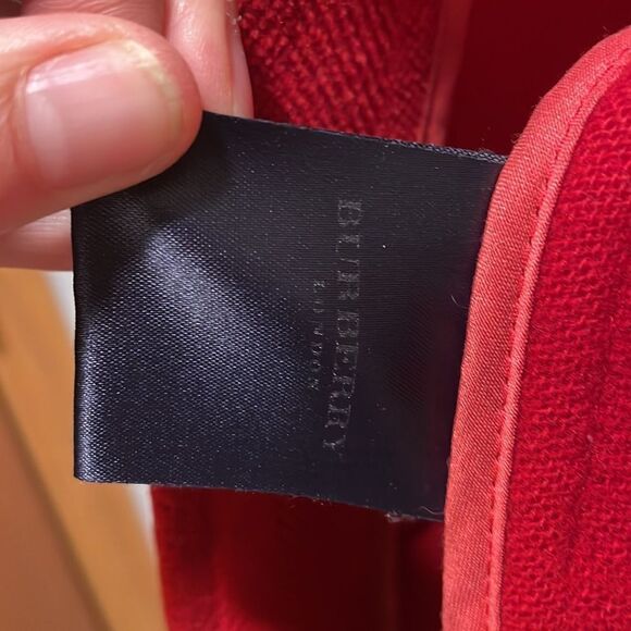 BURBERRY woman’s red wool long trench coat - Picture 16 of 16